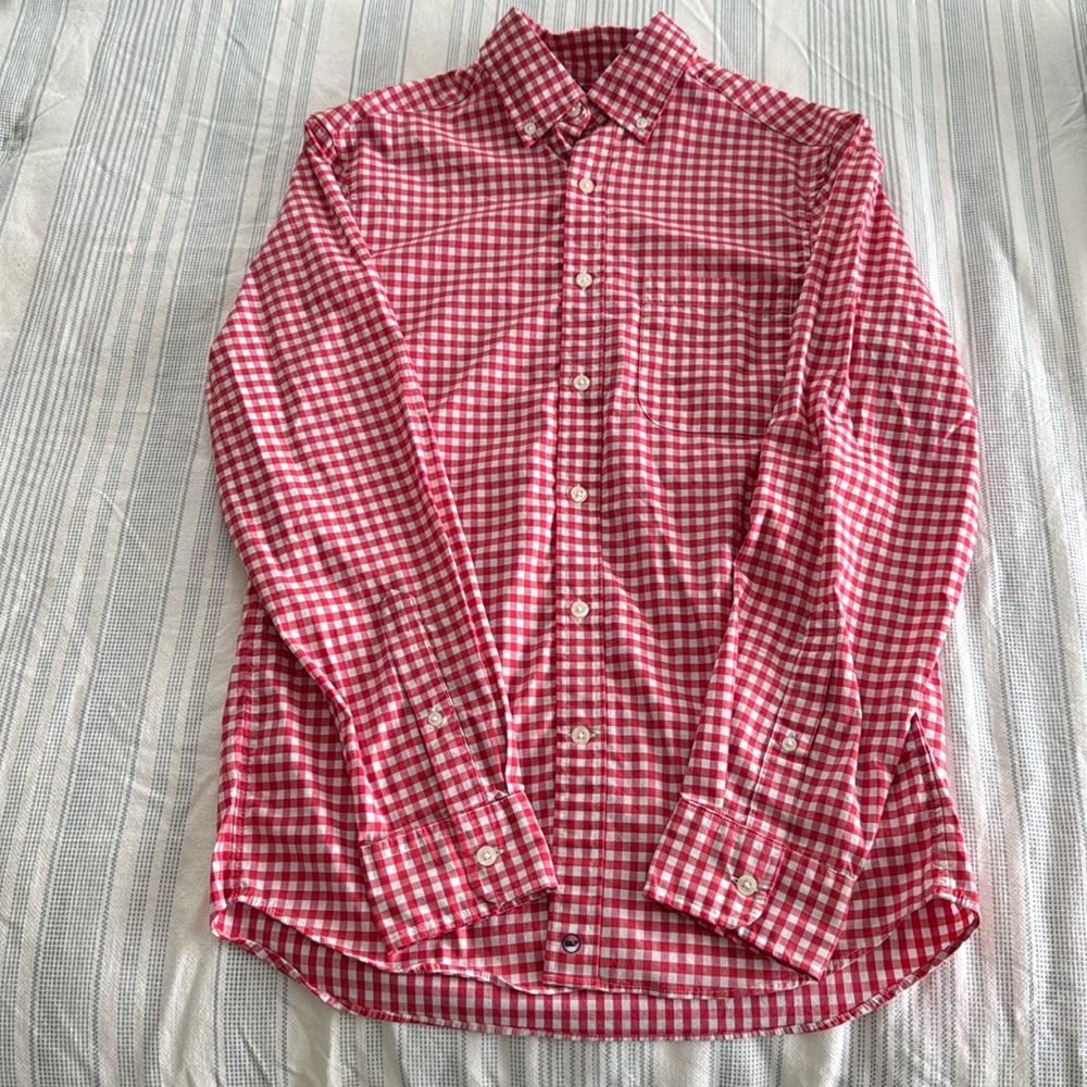 Vineyard Vines Shirt XS Class Fit ON the Go Performance Red White Plaid